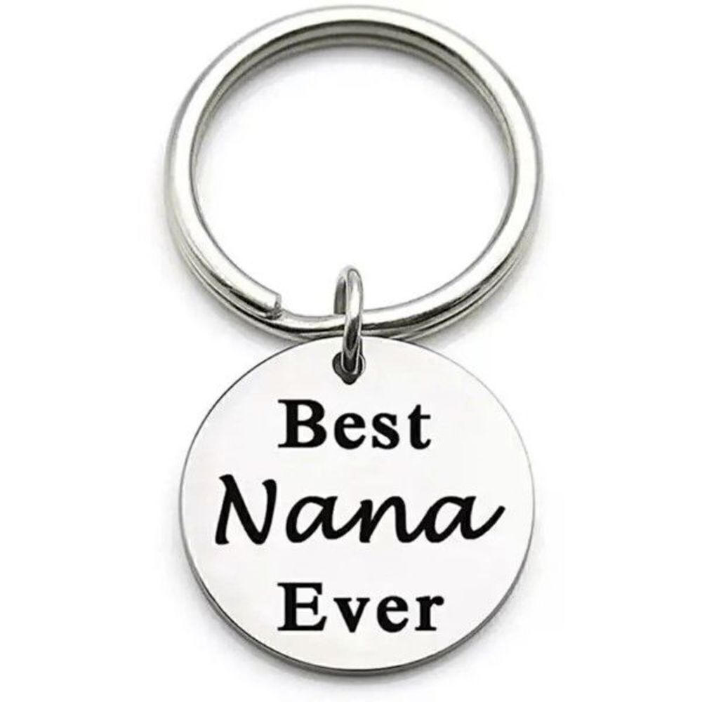 Silver Stainless Steel Best Nana Ever Keychain